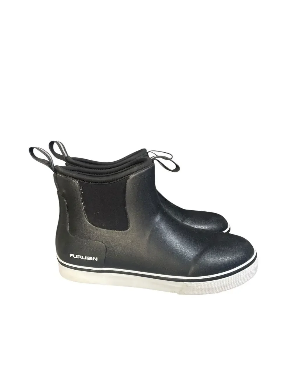 Furuian Women’s Black Ankle Deck Waterproof Boots Size-8